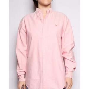 90’s Ralph Lauren Pink Logo Oxford Button Down